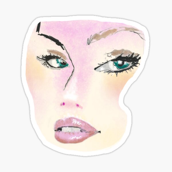 Sultry Fashion Illustration Lady Sticker