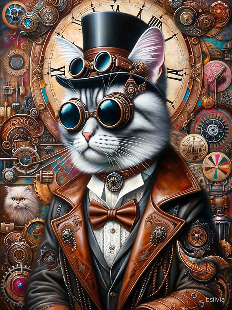 Thumbnail 4 of 4, iPhone Case, Steampunk Serenity: The Wild West Whiskers, Steampunk Cat designed and sold by bsilvia.
