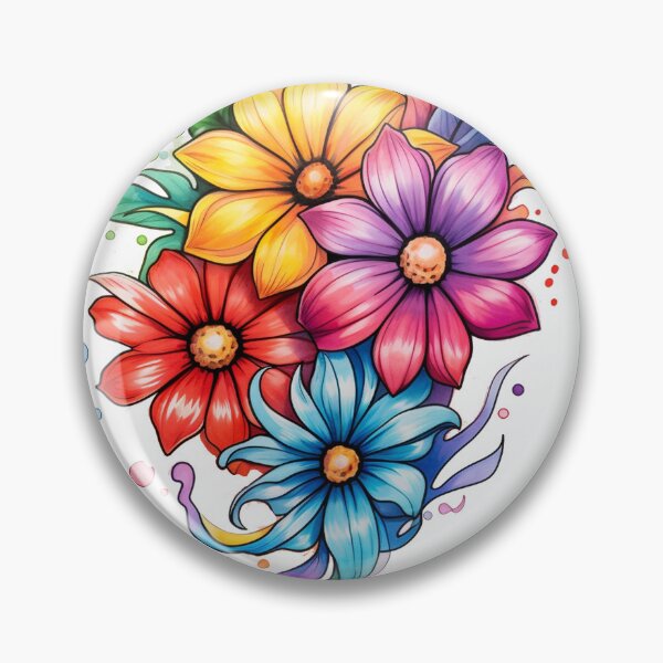 Item preview, bright colored flowers designed and sold by Nanthikan.