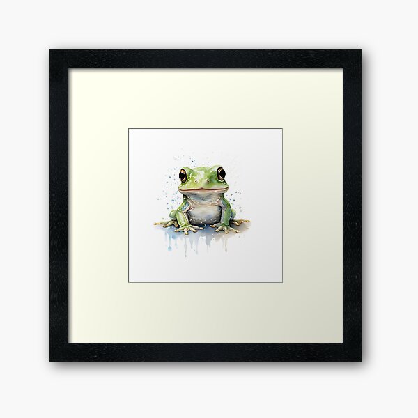 Water paint frog Framed Art Print