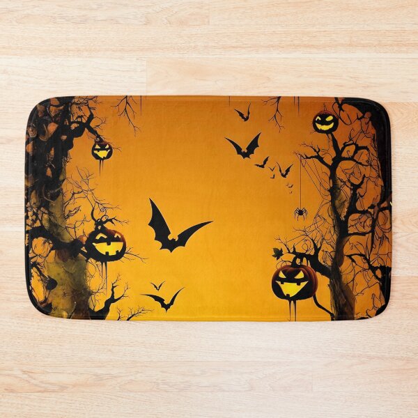 Item preview, Halloween themed pattern - Pumpkins and Bats designed and sold by ManuelAndreas.