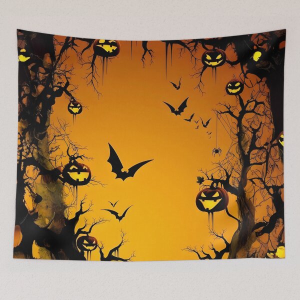 Item preview, Halloween themed pattern - Pumpkins and Bats designed and sold by ManuelAndreas.