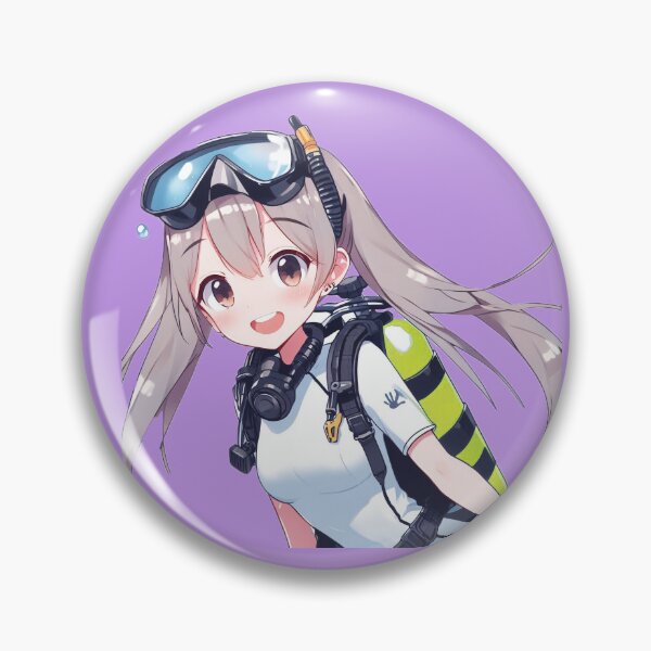 Item preview, Cute Anime Scuba Diver Girl (Purple) designed and sold by andydavistech.