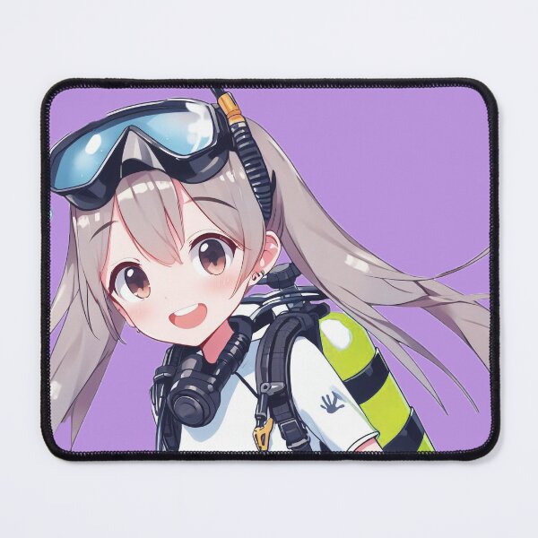 Item preview, Cute Anime Scuba Diver Girl (Purple) designed and sold by andydavistech.