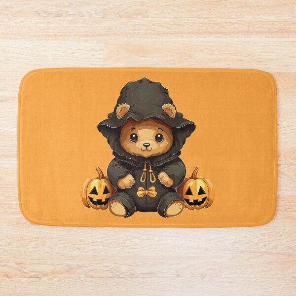 Item preview, kawaii Bear in Halloween costume and pumpkin designed and sold by Niktarka.