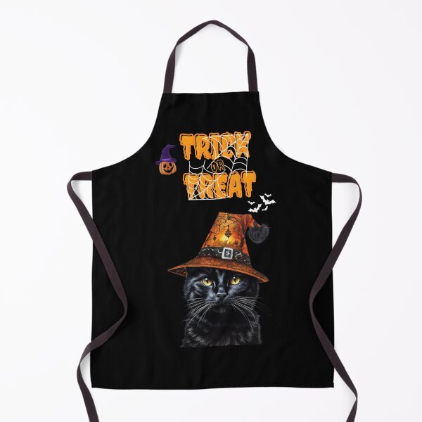 Item preview, Camiseta de Halloween con escena de truco o trato, gato negro, murciélagos, calabaza y telaraña, estilo camisa naranja y negra designed and sold by DeJuin.
