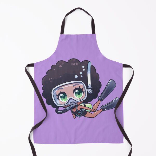 Item preview, Cute Anime African American Diver Girl (purple) designed and sold by andydavistech.