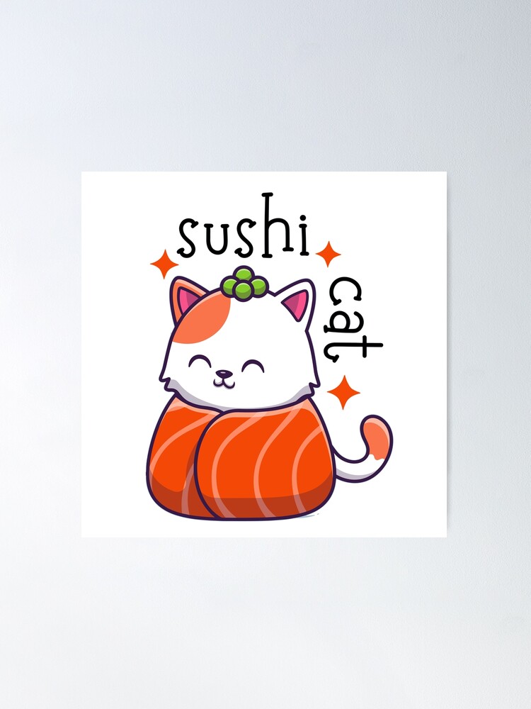 Sushi is my Valentine funny saying with cute sushi illustration perfect gift  idea for sushi lover and valentine's day - Sushi Lover Gifts - Sticker