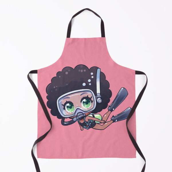 Item preview, Cute Anime African American Diver Girl (pink) designed and sold by andydavistech.