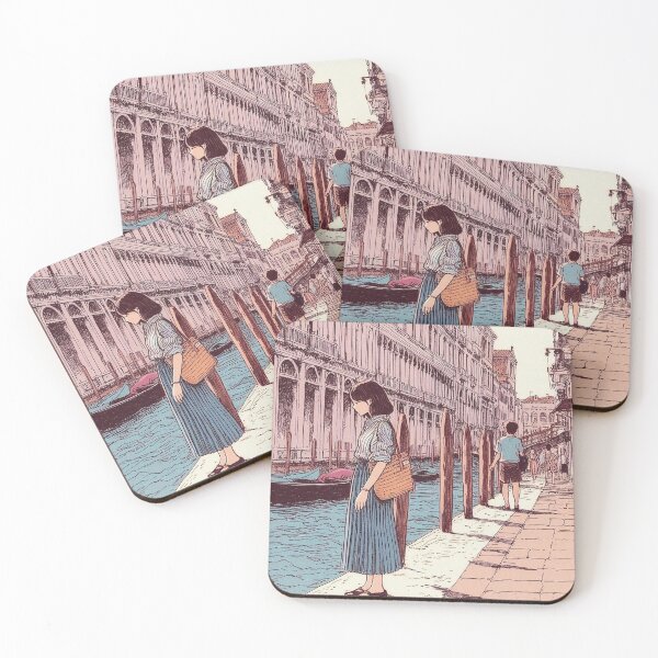 Aperçu de l'œuvre Manga Girl à Venise créée et vendue par DigitalMarble.