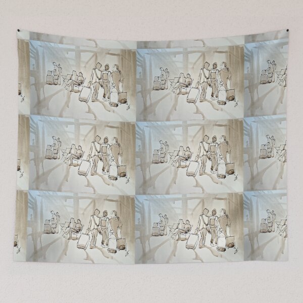 Item preview, People Travelling at the Airport Painting designed and sold by MikeJory.