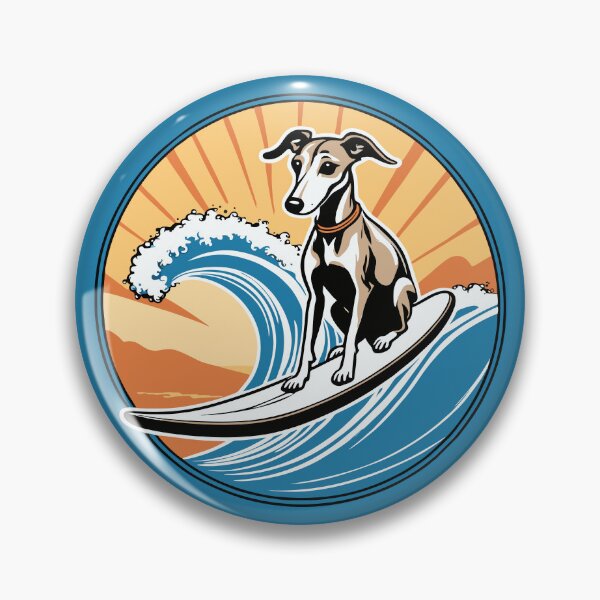 Item preview, Whippet Surfer Surfing a Great Wave designed and sold by Ameiva-Apparel.