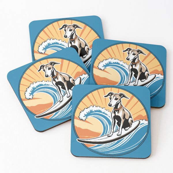 Item preview, Whippet Surfer Surfing a Great Wave designed and sold by Ameiva-Apparel.
