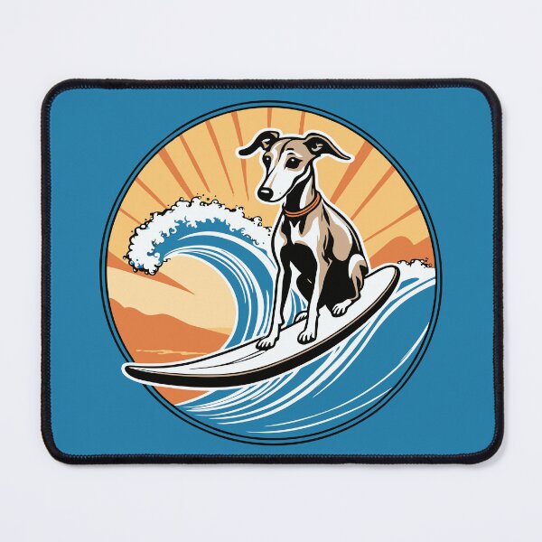 Item preview, Whippet Surfer Surfing a Great Wave designed and sold by Ameiva-Apparel.