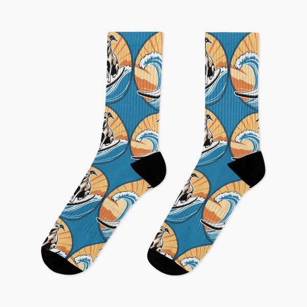 Item preview, Whippet Surfer Surfing a Great Wave designed and sold by Ameiva-Apparel.
