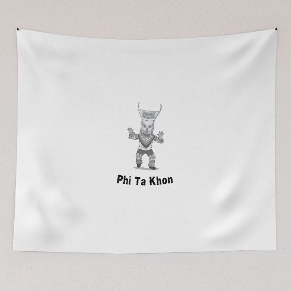 Item preview, Thai Ghost Phi Ta Khon Halloween Black White Art designed and sold by IssaraStudio.