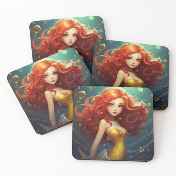 Item preview, A cartoon beautiful  mermaid girl  designed and sold by aiphotosart.