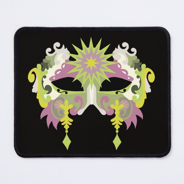 Item preview, Venetian-inspired mask design in subtle pinks and greens designed and sold by Lilly-Rune.