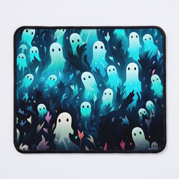 Item preview, Halloween themed pattern - blue haunting ghosts designed and sold by ManuelAndreas.