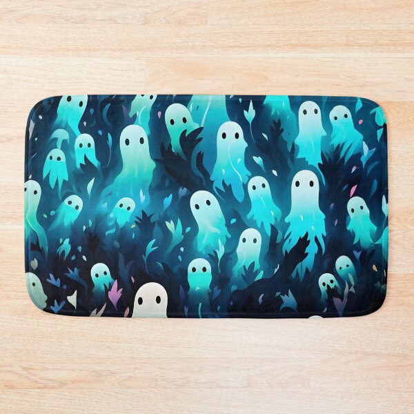 Item preview, Halloween themed pattern - blue haunting ghosts designed and sold by ManuelAndreas.