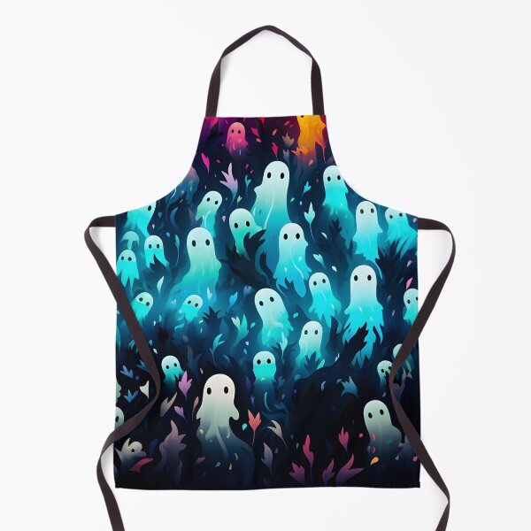 Item preview, Halloween themed pattern - blue haunting ghosts designed and sold by ManuelAndreas.