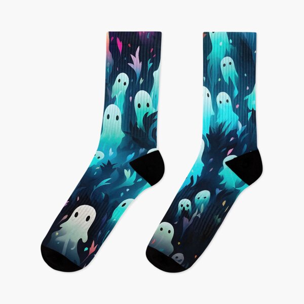 Item preview, Halloween themed pattern - blue haunting ghosts designed and sold by ManuelAndreas.