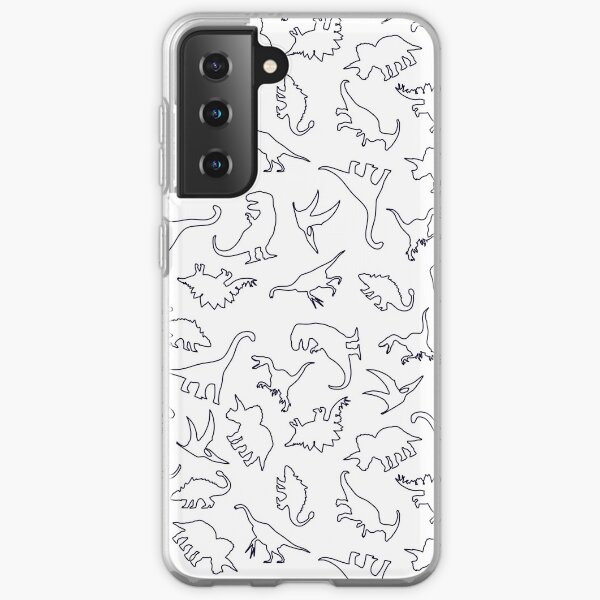Dinosaur Pattern Outline (Dark Outline) Samsung Galaxy Soft Case