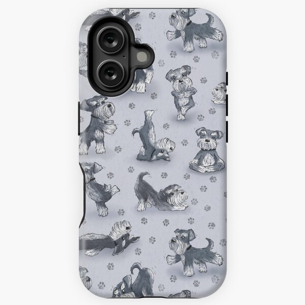 Item preview, Miniature Schnauzer Doggy Yoga Zen Repeat Pattern  designed and sold by NattyDesigns.