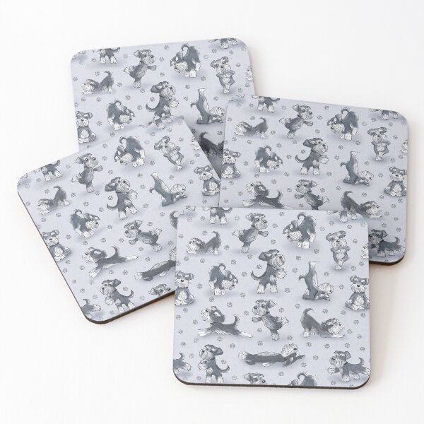 Item preview, Miniature Schnauzer Doggy Yoga Zen Repeat Pattern  designed and sold by NattyDesigns.