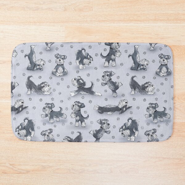 Item preview, Miniature Schnauzer Doggy Yoga Zen Repeat Pattern  designed and sold by NattyDesigns.