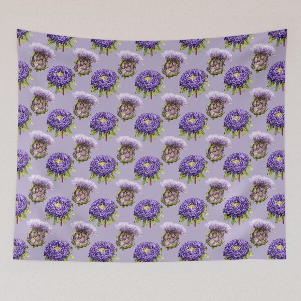 Item preview, Artichokes and Asters Pattern Purple designed and sold by Katariina Purru.