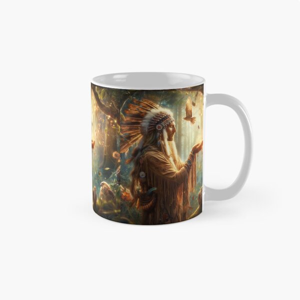 Item preview, Artsy Magical Native American Thanking Nature for Providing designed and sold by WooshiArt.