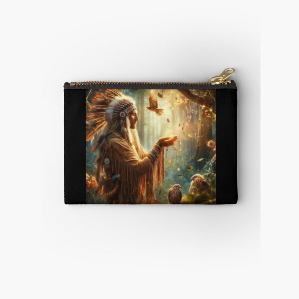 Item preview, Artsy Magical Native American Thanking Nature for Providing designed and sold by WooshiArt.