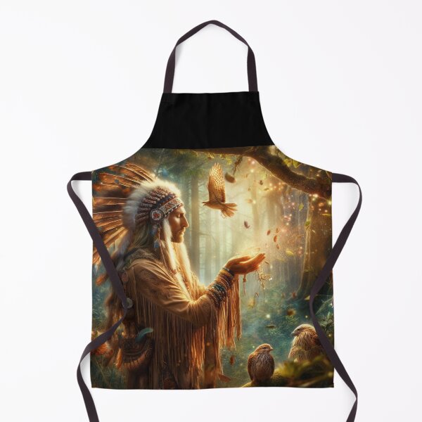 Item preview, Artsy Magical Native American Thanking Nature for Providing designed and sold by WooshiArt.