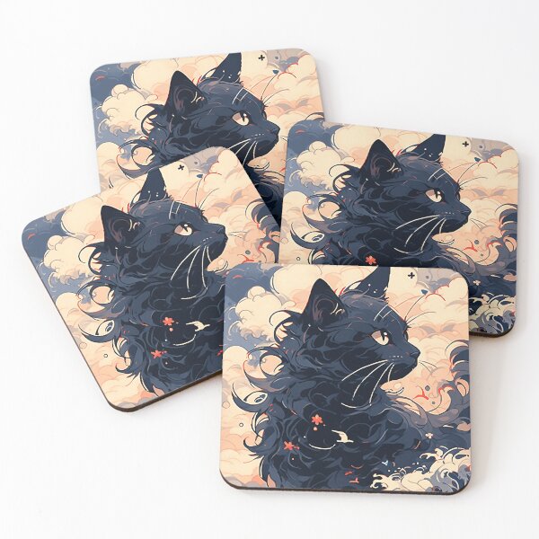 Item preview, Black Cat in Ocean Waves designed and sold by Cat-Wave-Dream.
