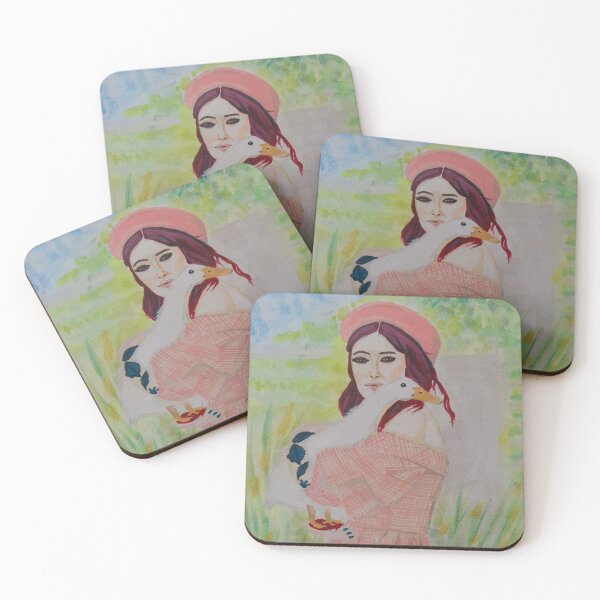 Item preview, Red haired woman with duck  designed and sold by Kiruthikaarts.
