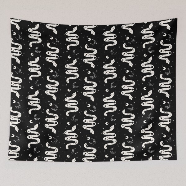 Item preview, Black Halloween boho snakes spiritual designed and sold by aliceandida.