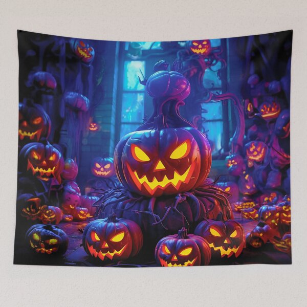 Item preview, Halloween themed wallpaper - Pumpkin Horror House designed and sold by ManuelAndreas.