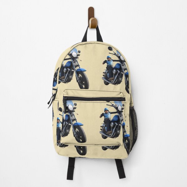 Item preview, funny blue cartoon biker designed and sold by mikaws.