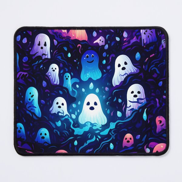 Item preview, Halloween themed pattern - blue haunting ghosts designed and sold by ManuelAndreas.