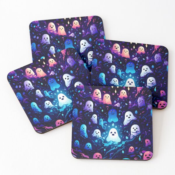 Item preview, Halloween themed pattern - blue haunting ghosts designed and sold by ManuelAndreas.