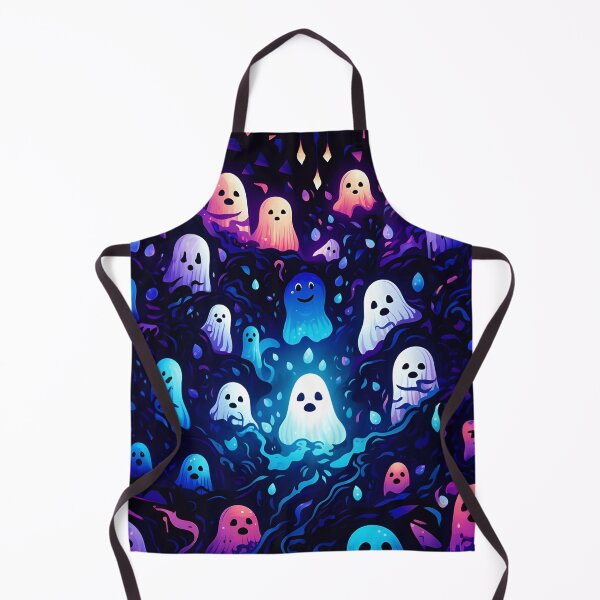 Item preview, Halloween themed pattern - blue haunting ghosts designed and sold by ManuelAndreas.