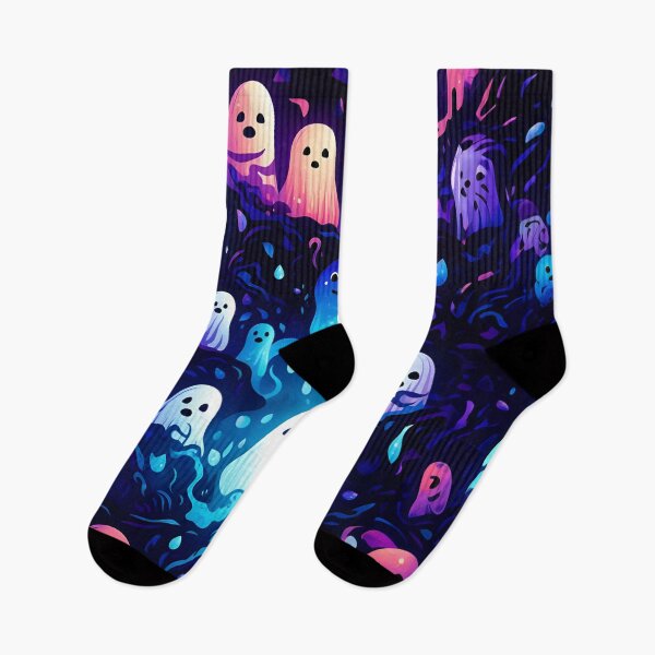 Item preview, Halloween themed pattern - blue haunting ghosts designed and sold by ManuelAndreas.