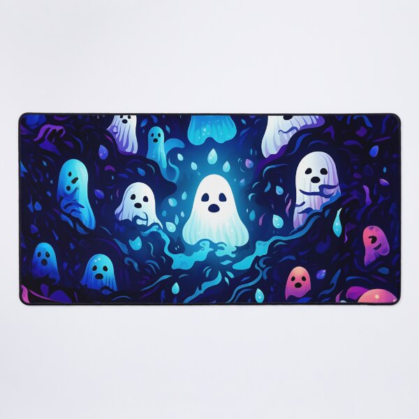 Item preview, Halloween themed pattern - blue haunting ghosts designed and sold by ManuelAndreas.