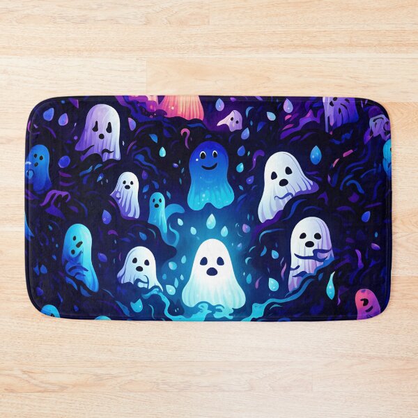 Item preview, Halloween themed pattern - blue haunting ghosts designed and sold by ManuelAndreas.