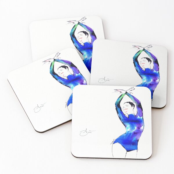 Item preview, Bailarina con leotardo azul designed and sold by PinceauDansant.