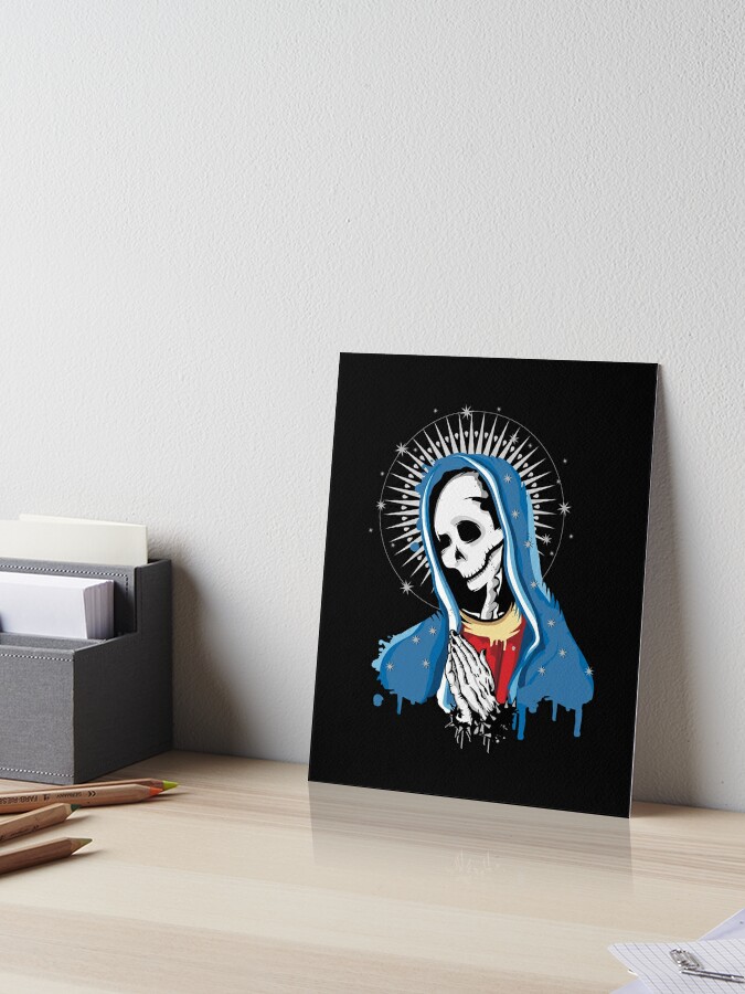 Skull Astronaut Graffiti Stencil Art Board Print by Kisho