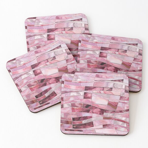 Item preview, Mosaic Waves - Pink Marble Abstract designed and sold by k9printart.