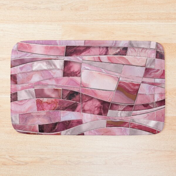 Aperçu de l'œuvre Vagues de mosaïque - Résumé de marbre rose créée et vendue par k9printart.
