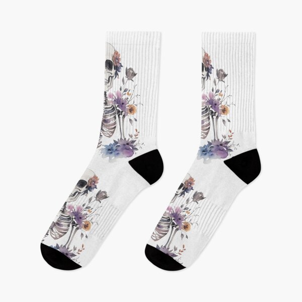 Item preview, Cute skeleton in flowers - watercolor vintage portrait. designed and sold by SaraSumi.